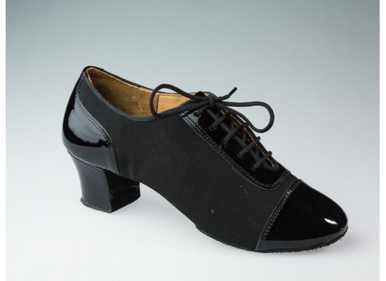 Aida latin model 135 "Surkov" black patent/crepe satin 4 cm heel