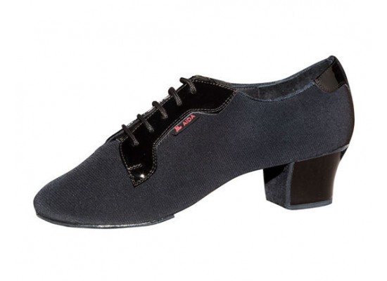 Aida latin model 136 "Smagin" crepe satin/black patent 4 cm heel
